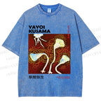 Unisex Yayoi Kusama Flowers Printed Washed Tee