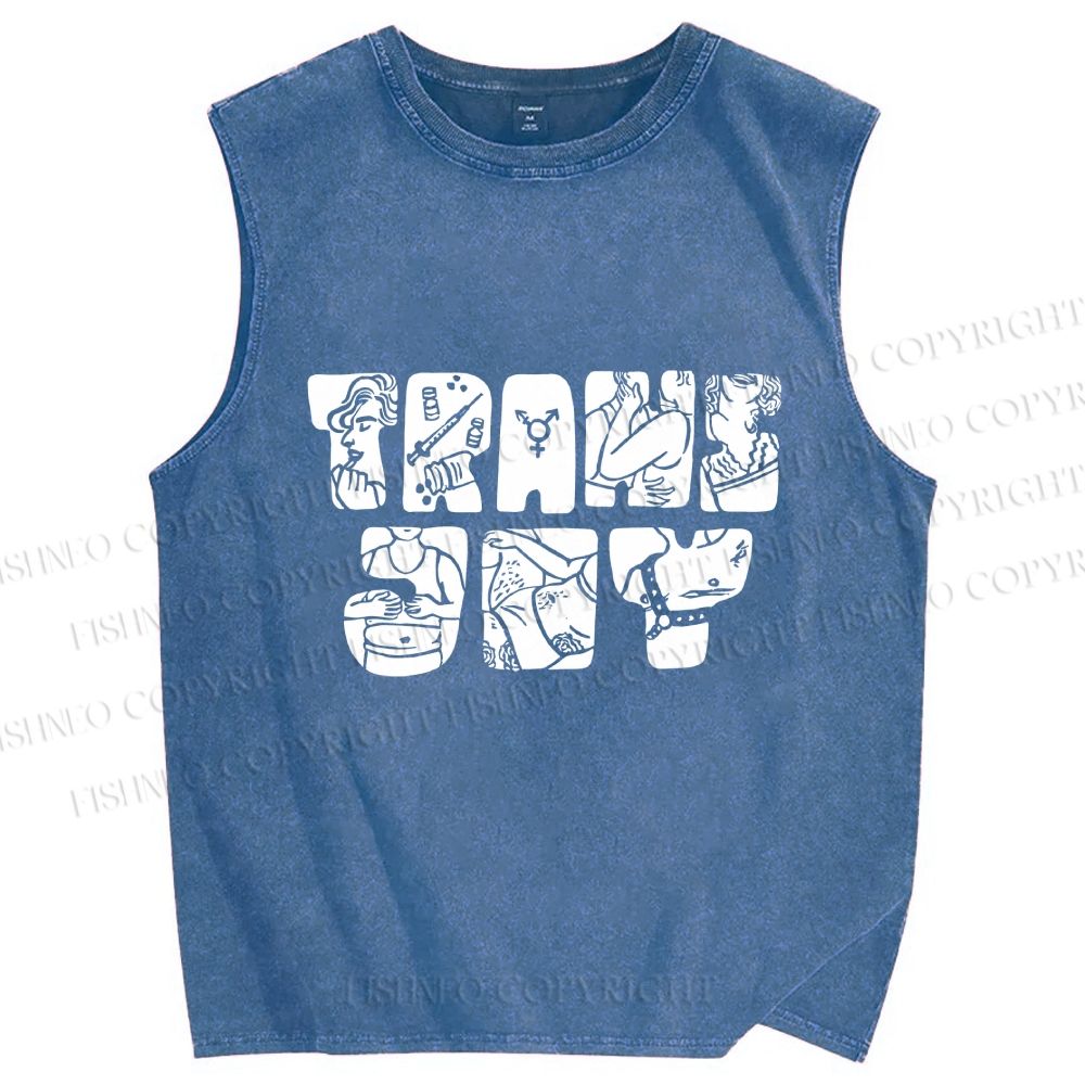 Unisex Pride Trans Joy Printed Washed Tank Top