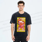 Unisex Big Mouth Birds Printed Washed Tee