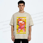 Unisex Big Mouth Birds Printed Washed Tee