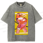 Unisex Big Mouth Birds Printed Washed Tee