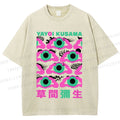 Unisex Yayoi Kusama Funny Eyes Printed Washed Tee