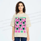 Unisex Yayoi Kusama Funny Eyes Printed Washed Tee