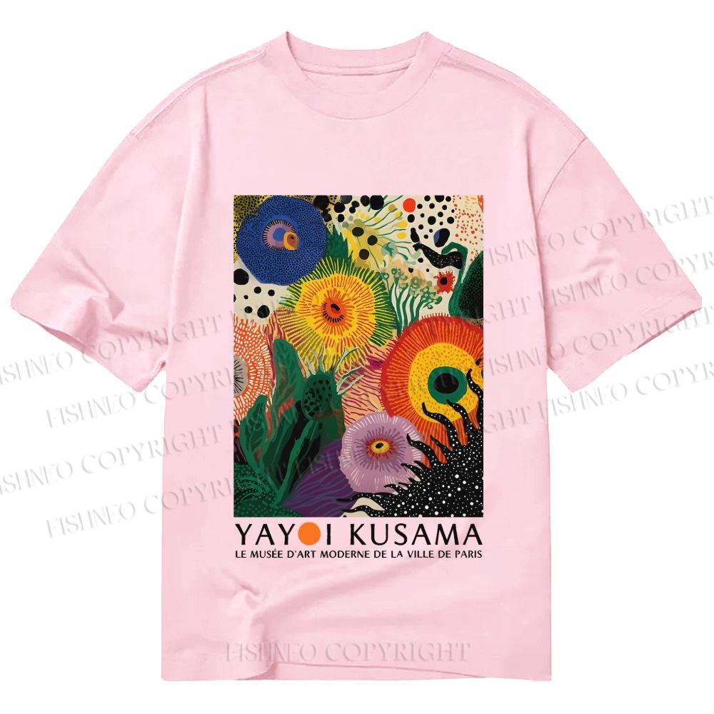 Unisex Classic Cotton Yayoi Kusama Eye Flowers Printed T-shirt