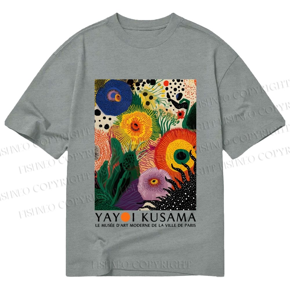 Unisex Classic Cotton Yayoi Kusama Eye Flowers Printed T-shirt