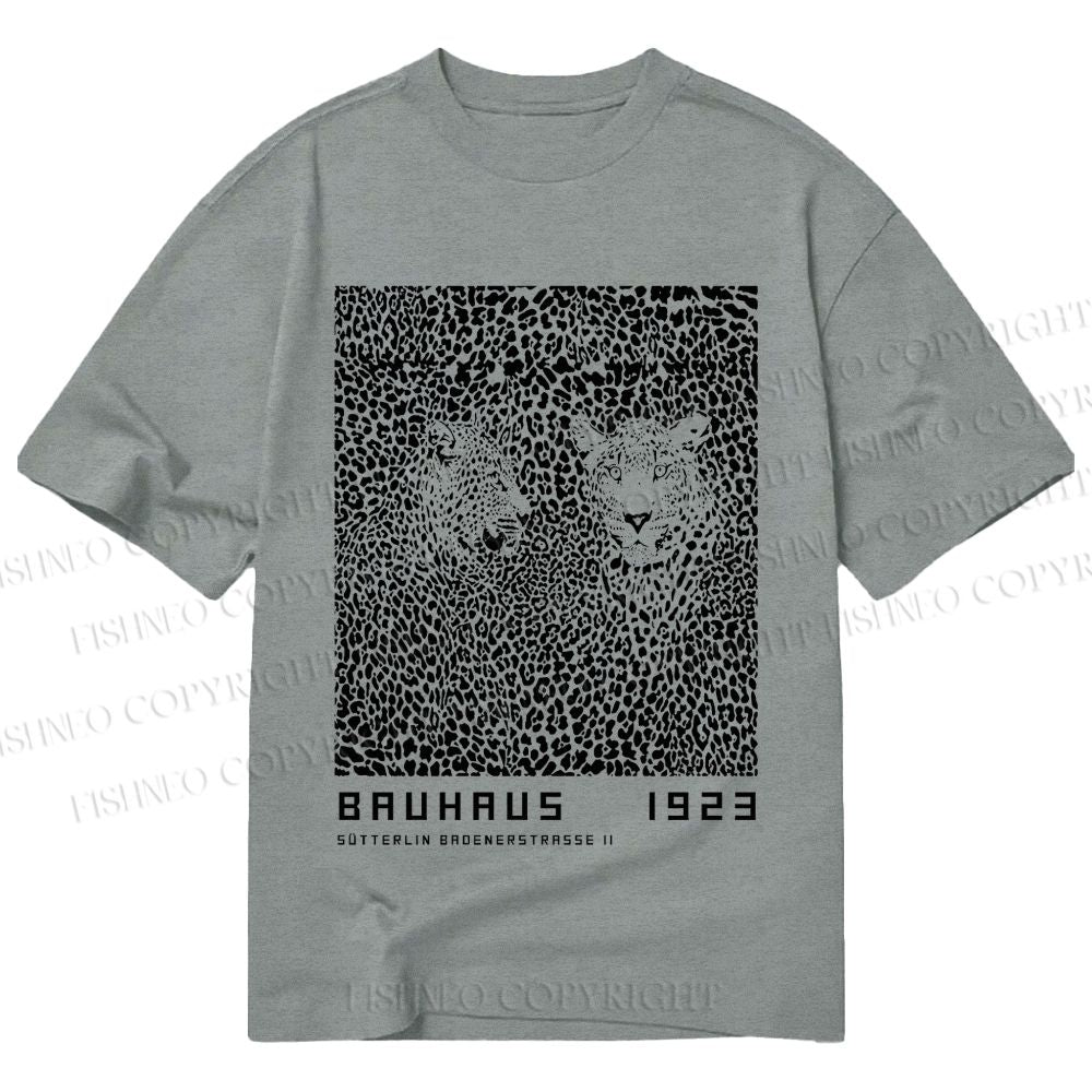 Unisex Classic Cotton Bauhaus Style Leopard Printed T-shirt