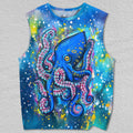 Unisex Gleaming Octopus Printed Tank Top