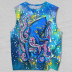 Unisex Gleaming Octopus Printed Tank Top