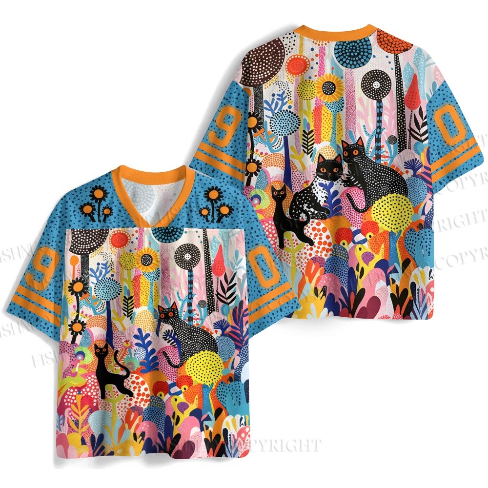 Yayoi Kusama Forest Cat Jersey Shirts