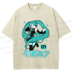 Unisex Hatsune Miku Printed Washed Tee