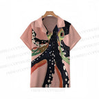Men's Casual Octopus Print Resort Shirt