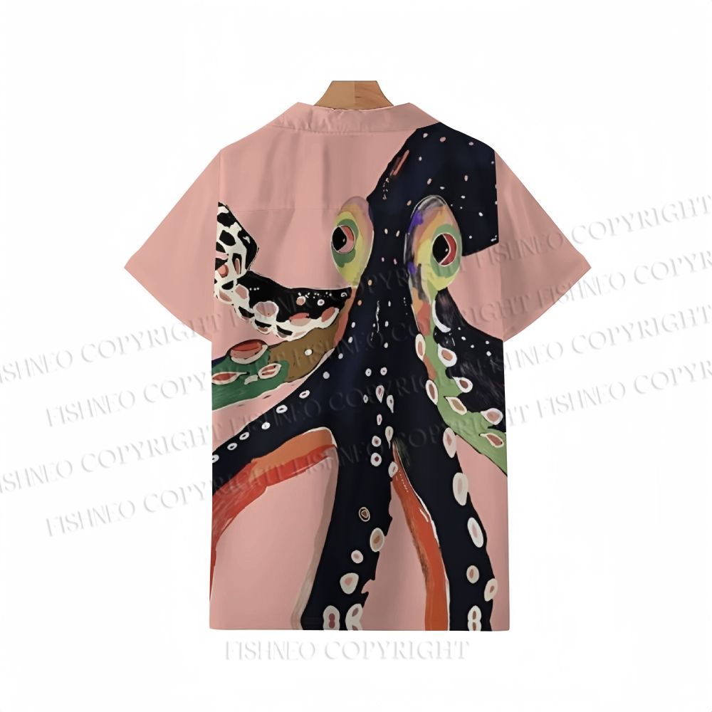 Men's Casual Octopus Print Resort Shirt