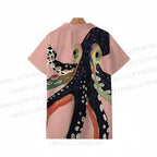 Men's Casual Octopus Print Resort Shirt