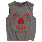 Unisex Luck Finds Me Cat Printed Washed Tank Top