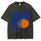 Unisex Bauhaus Geometric Printed Washed Tee