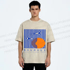Unisex Bauhaus Geometric Printed Washed Tee