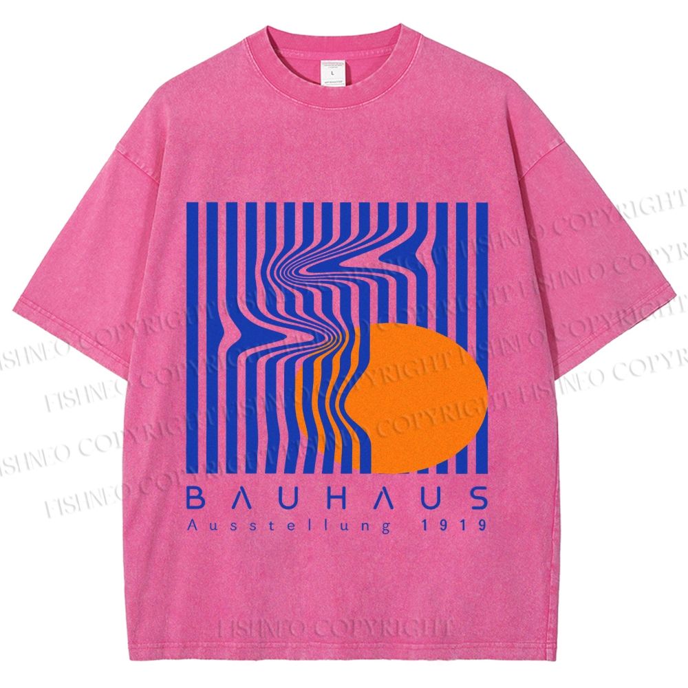 Unisex Bauhaus Geometric Printed Washed Tee