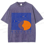 Unisex Bauhaus Geometric Printed Washed Tee