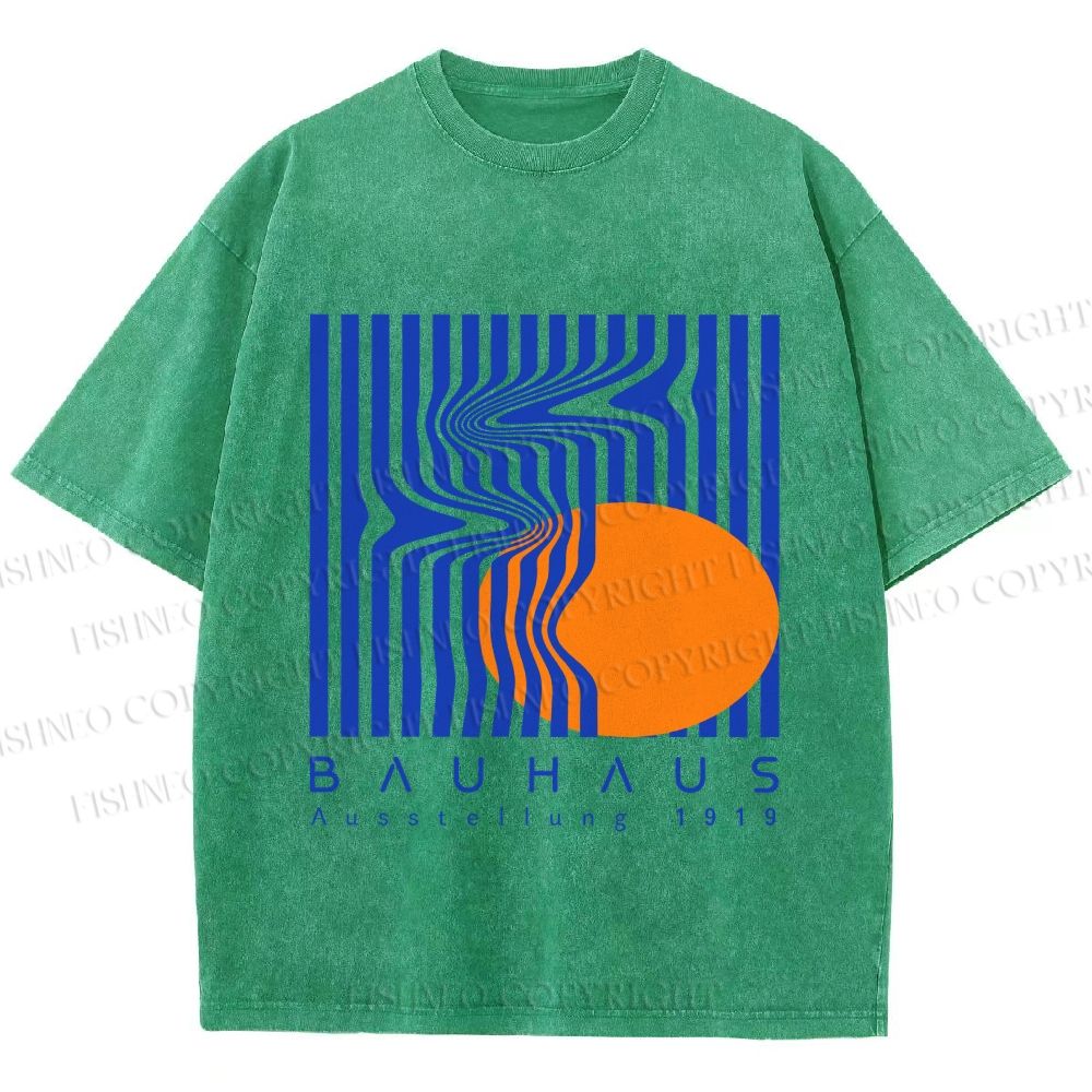Unisex Bauhaus Geometric Printed Washed Tee