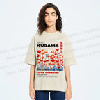 Unisex Yayoi Kusama Flower Printed Washed Tee