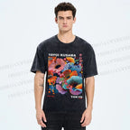 Unisex Yayoi Kusama Flower Printed Washed Tee