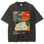 Unisex Yayoi Kusama Flower Printed Washed Tee