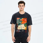 Unisex Yayoi Kusama Flower Printed Washed Tee