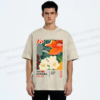 Unisex Yayoi Kusama Flower Printed Washed Tee
