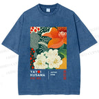 Unisex Yayoi Kusama Flower Printed Washed Tee