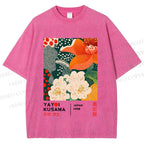 Unisex Yayoi Kusama Flower Printed Washed Tee