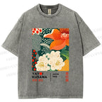 Unisex Yayoi Kusama Flower Printed Washed Tee
