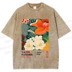 Unisex Yayoi Kusama Flower Printed Washed Tee