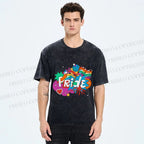 Unisex Pride Graffiti Printed Washed Tee