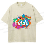 Unisex Pride Graffiti Printed Washed Tee