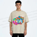 Unisex Pride Graffiti Printed Washed Tee