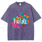 Unisex Pride Graffiti Printed Washed Tee