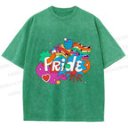 Unisex Pride Graffiti Printed Washed Tee