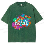 Unisex Pride Graffiti Printed Washed Tee
