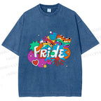 Unisex Pride Graffiti Printed Washed Tee