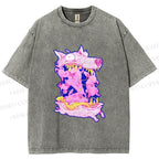 Unisex Rabbits in Wolf Printed Washed Tee