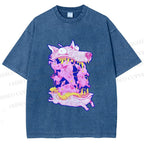 Unisex Rabbits in Wolf Printed Washed Tee