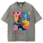 Unisex Yayoi Kusama Flower Printed Washed Tee