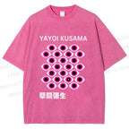Unisex Yayoi Kusama Eyes Printed Washed Tee