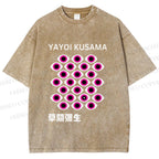Unisex Yayoi Kusama Eyes Printed Washed Tee