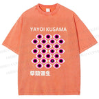 Unisex Yayoi Kusama Eyes Printed Washed Tee