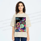 Unisex Yayoi Kusama Multicolor Balls Printed Washed Tee
