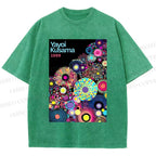 Unisex Yayoi Kusama Multicolor Balls Printed Washed Tee