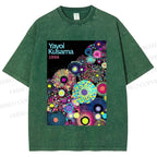 Unisex Yayoi Kusama Multicolor Balls Printed Washed Tee