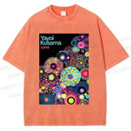 Unisex Yayoi Kusama Multicolor Balls Printed Washed Tee