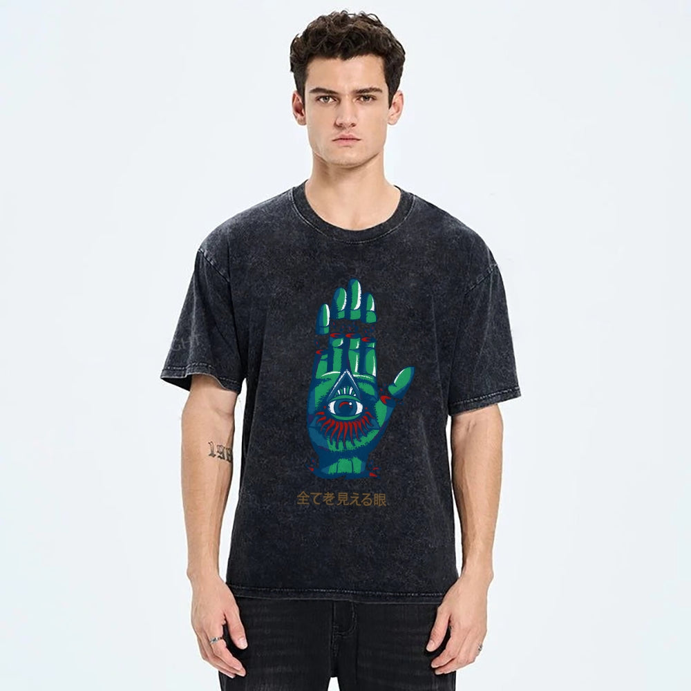 Eyes That See Everything Washed T-Shirt